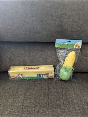Squeezy Corn & Butter Squishy Set - Yellow & Green